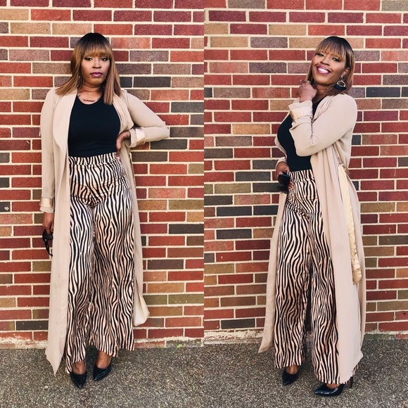 DO+BE COPPER ZEBRA ANIMAL PRINT PANTS - Picture 3 of 8